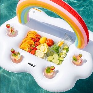 Red and Orange Cloud Party Tray with Rainbow Handle